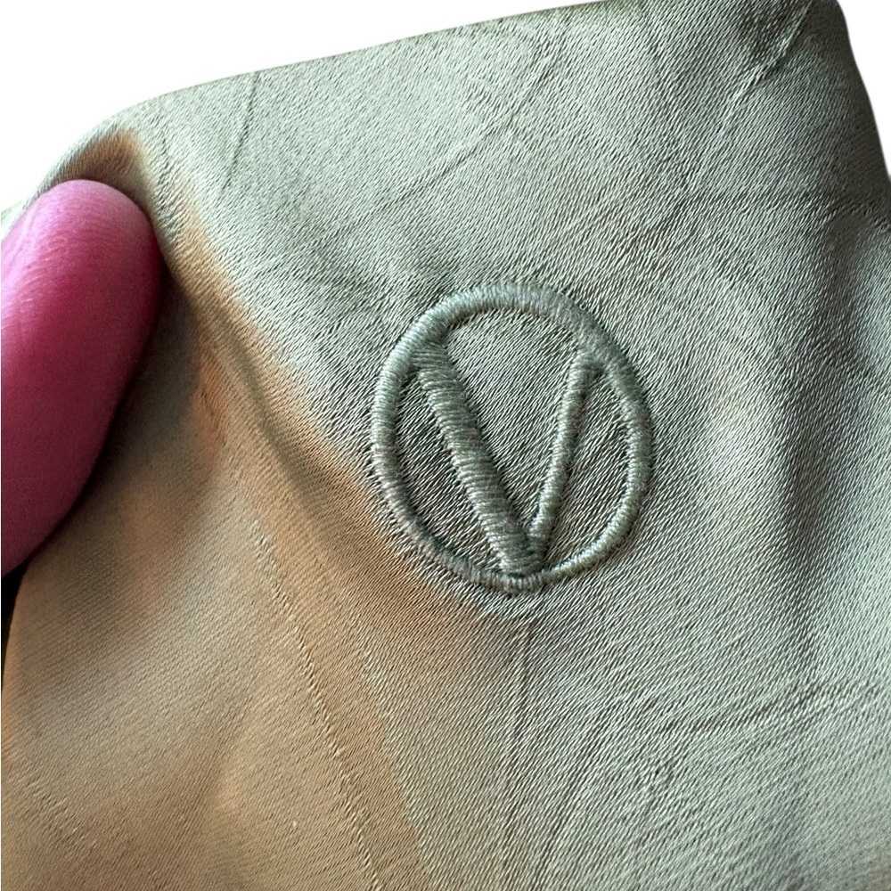 Vince NWT NEW Satin Bias Pants Cactus Green Size 3X Pull On Wide Leg Luxe Plus - Picture 11 of 12